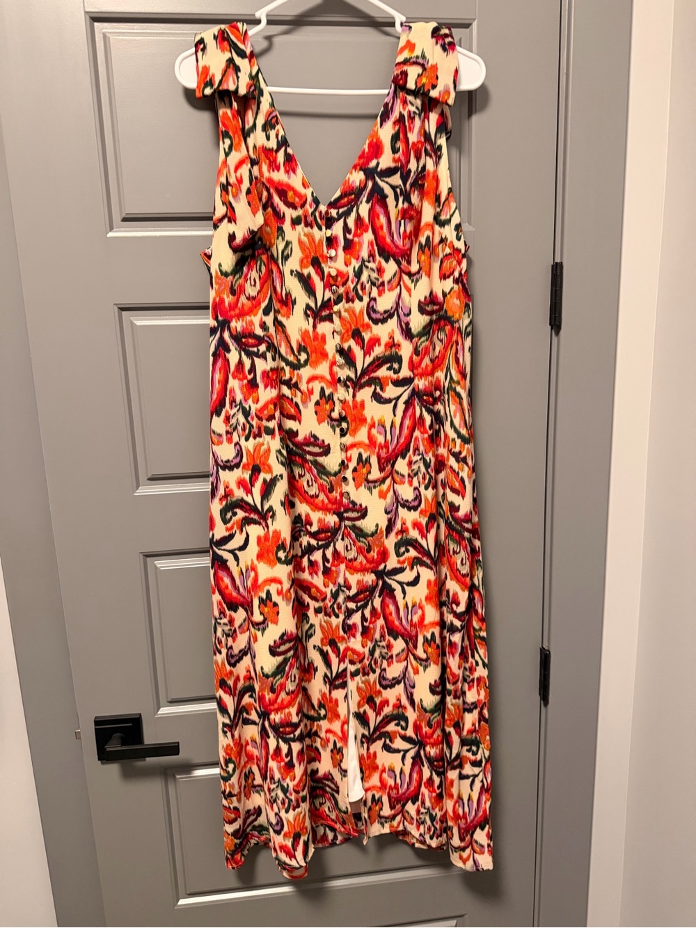 Maia Multi-Floral Tie-Strap Midi Dress 16